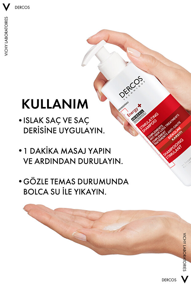 Dercos Energy+ Niasinamid İçeren Koparak Dökülme Karşıtı Şampuan 400 ml - 7