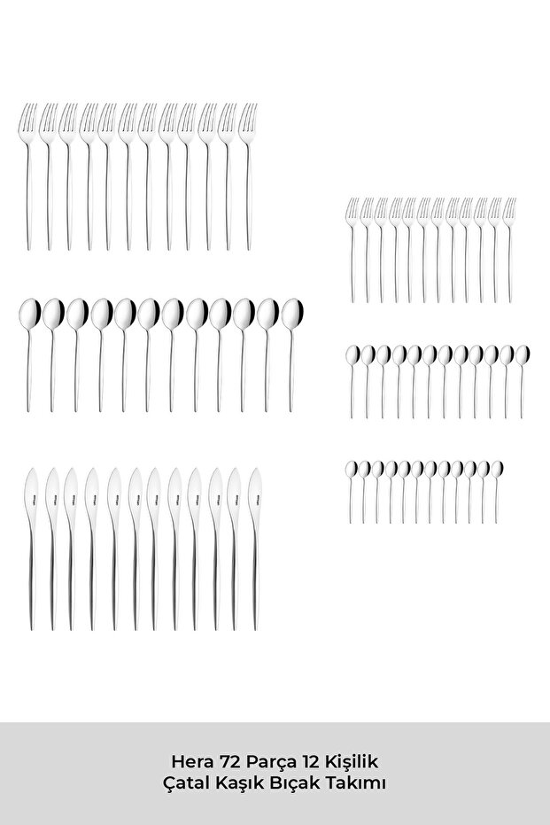 Hera 72 Parça 12 Kişilik Çatal Kaşık Bıçak Takımı Lüks Kutulu - 4