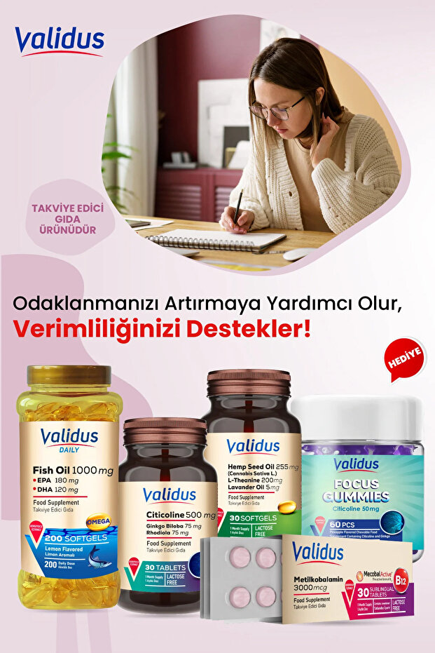 Hafıza Destek Seti - Citicoline - Vitamin B12 - Daily Omega3 - 1
