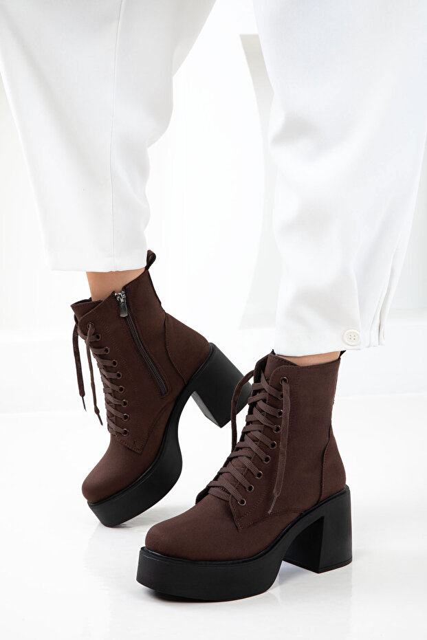 Kahve Süet Kadın Bot & Bootie 19985 - 4