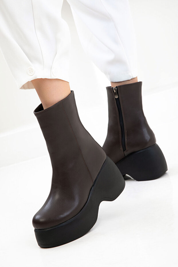 Kahve Kadın Bot & Bootie 21087 - 2