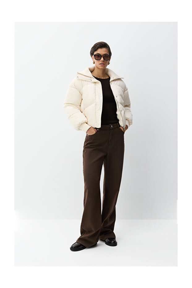 Kobiety Kurtka z dzianinowym kołnierzem - 10