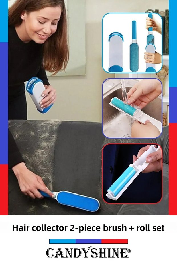 Cleanable Lint Collector Brush & Washable Roller Set