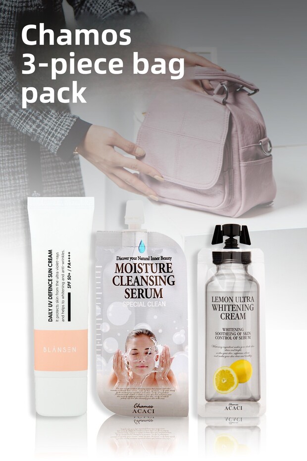 Set of 3 Bags (Sunscreen - Moisturizing Facial Cleansing - Lemon Moisturizing Cream)