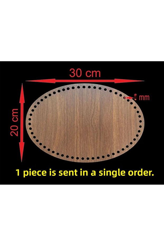 Wooden Walnut 30X20 cm 1 Piece Bamboo Tray Mesh Plate Supla Perforated Coaster Crochet Base Craft Basket Base