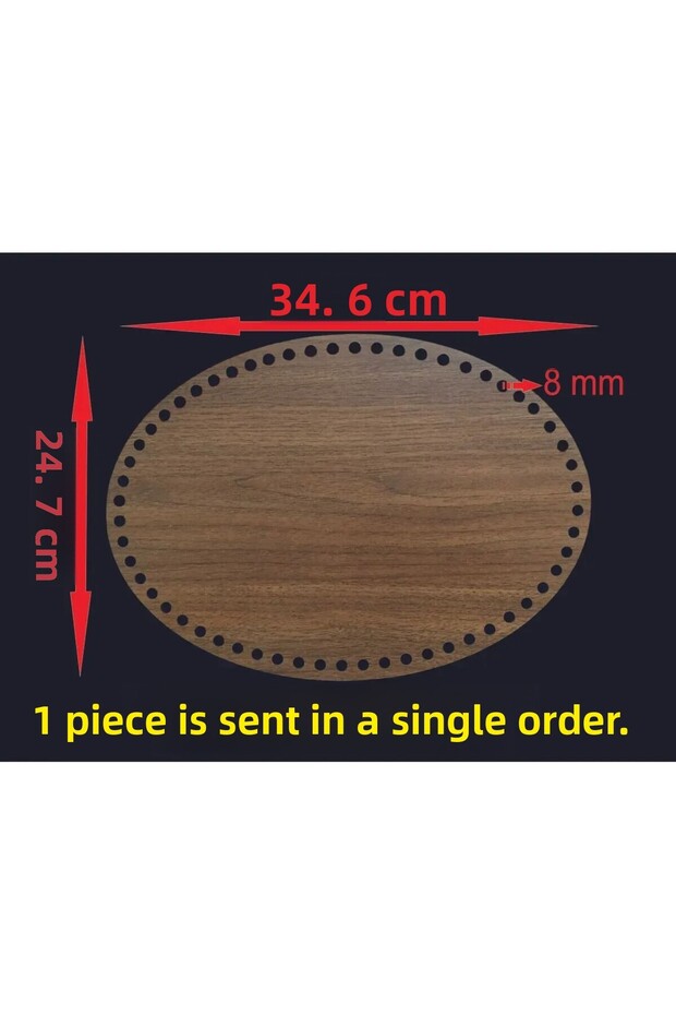 Wooden 34.6X24.7 cm 1 Piece Bamboo Tray Mesh Plate Supla Perforated Coaster Crochet Base Craft Basket Base