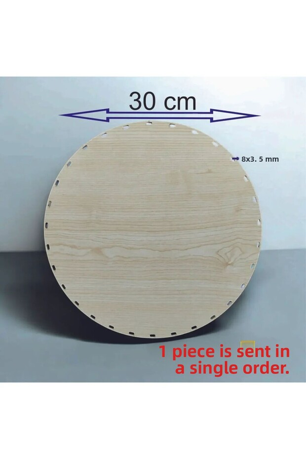 Wooden Cream 30 cm 1 Piece Bamboo Tray Mesh Plate Supla Perforated Coaster Crochet Base Craft Basket Base