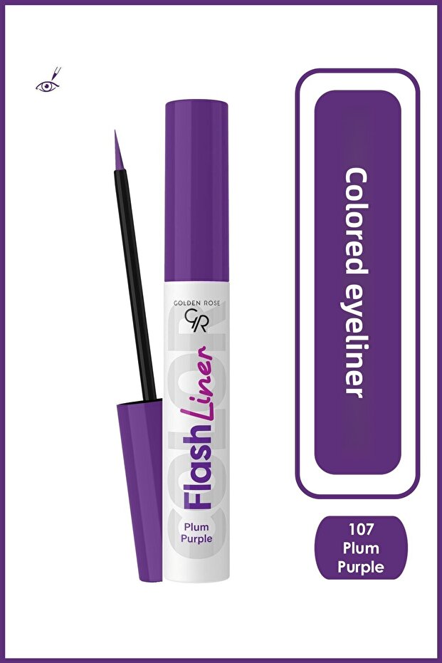 Flash Liner Colored Eyeliner - 107 Plum Purple - Colored Liquid Eyeliner