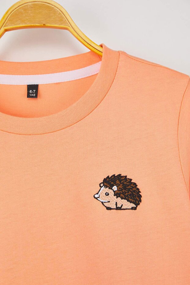 Turuncu-Yeşil-Siyah 100% Pamuk 3'lü Animal Baskı Regular Örme Unisex Çocuk T-Shirt TKDAW26TS00009 - 4