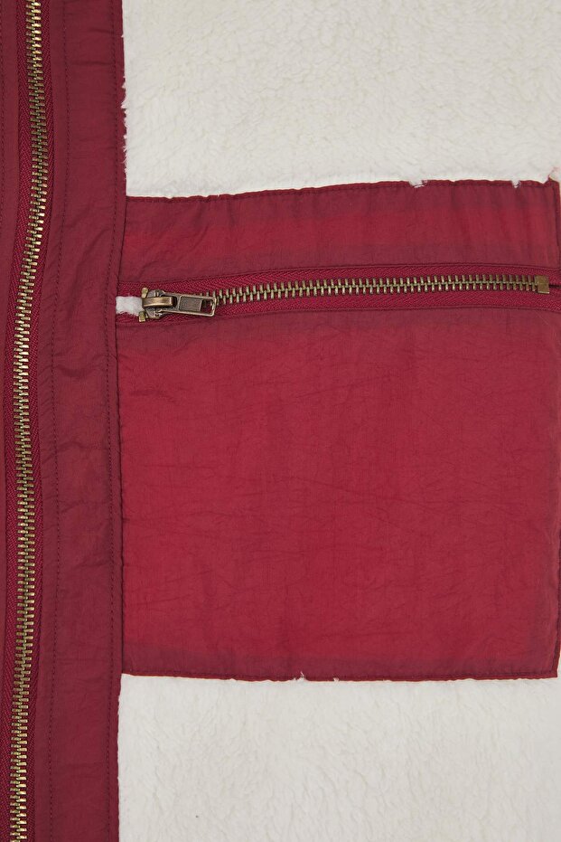 Ekru Peluş Örme Spor Ceket THMAW26SK00001 - 8