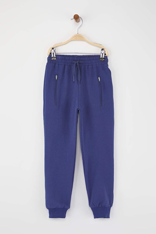 Indigo-Taş-Kahve-Antrasit 4'lü Beli Lastikli Jogger Örme Erkek Çocuk Okul Eşofman Alt TKDAW25EA00002 - 5