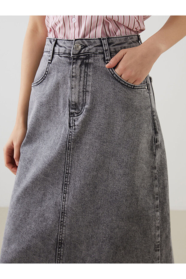 Standard Fit Jean Skirt - 4