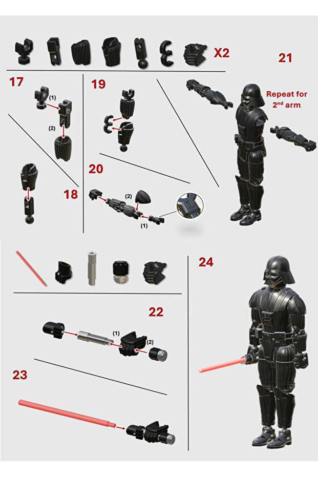 Darth Vader Dummy – 13 cm Detaylı 3D Baskı Koleksiyon Figürü - 7