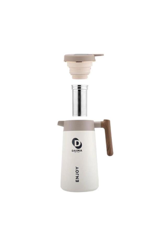 Daima Enjoy 1680 ML 12 Saat Sıcak 24 Saat Soğuk Beyaz Termos - 3
