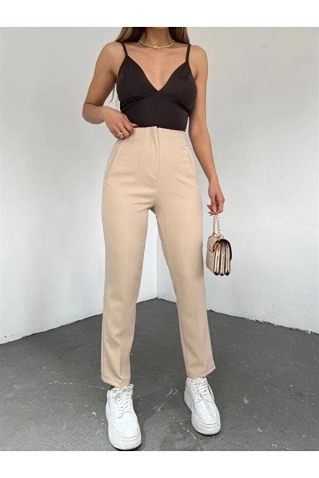 High Waist Pleated Orazio Carrot Pants
