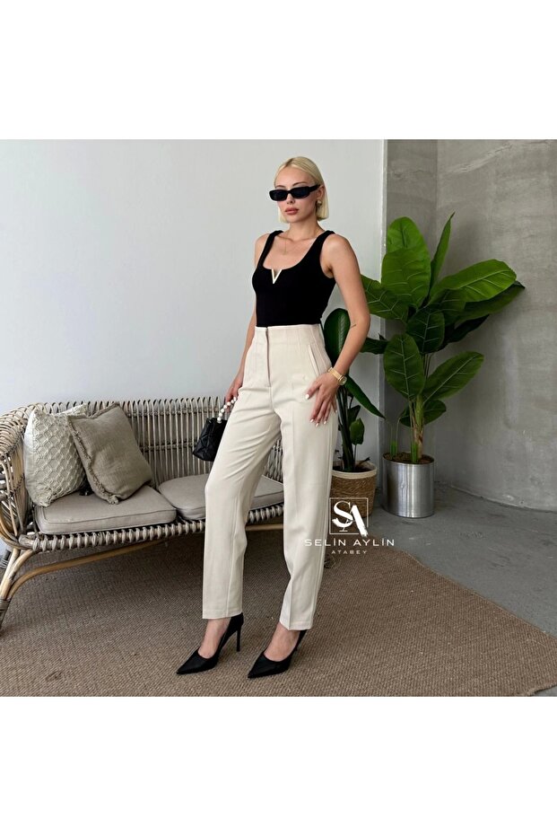 Önü Flatolu Pantolon - 3