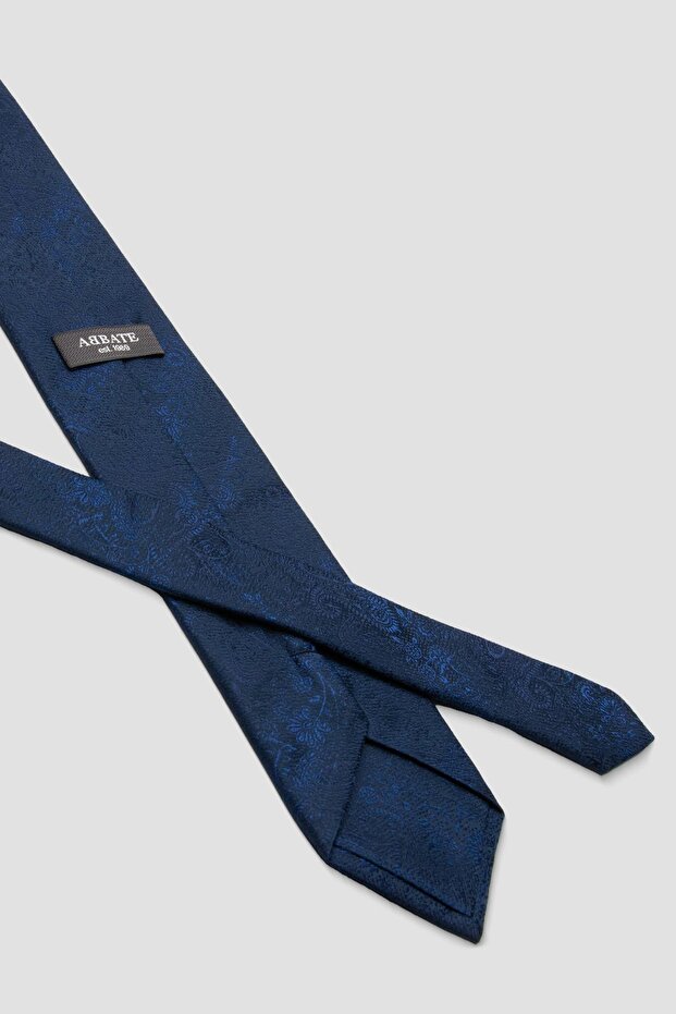 ربطة عنق 8 سم من البوليستر المصنوع من الألياف الدقيقة باللون الأزرق للرجال - 3