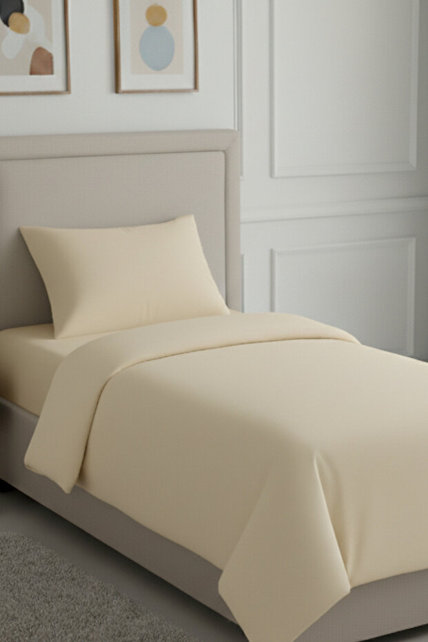 ملاءة سرير مطاطية ناعمة طقم غطاء لحاف فردي - 1