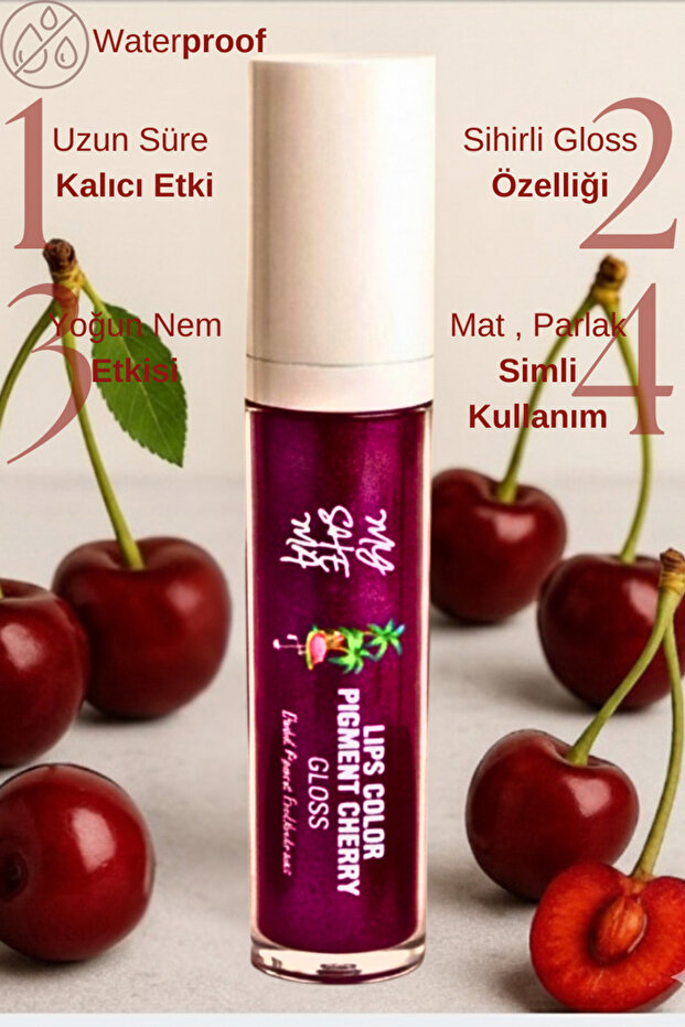 Lip Gloss Cherry - Dudak Pigment Sihirli Gloss Vişne 8 ml - 3