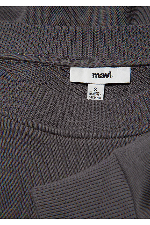 Bisiklet Yaka Antrasit Basic Sweatshirt 1611770-86560 - 6