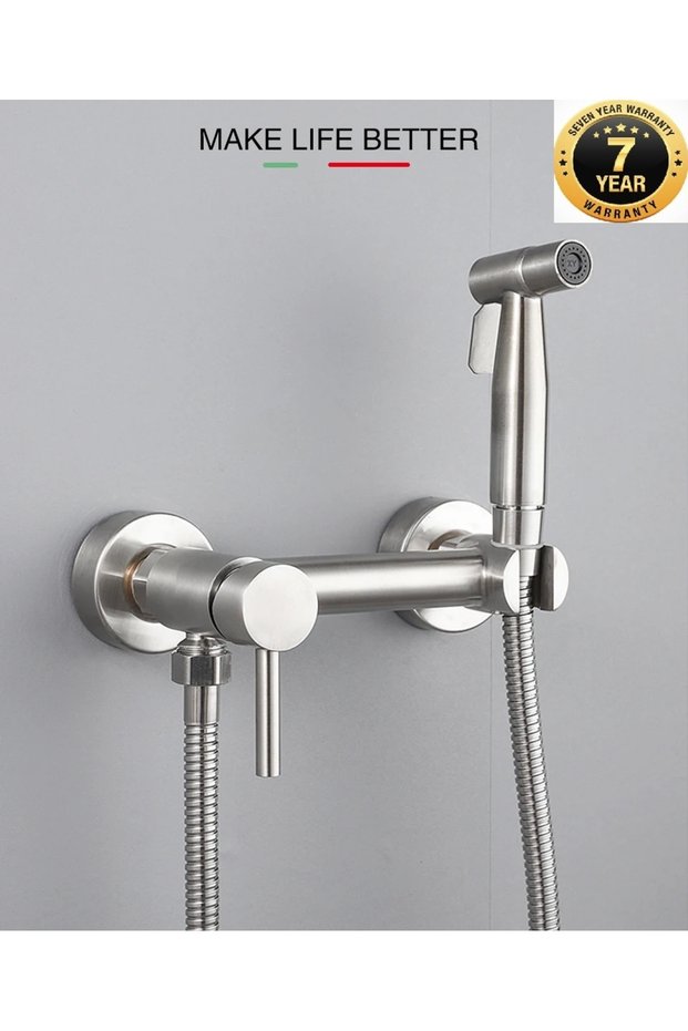Bathroom Toilet Bidet Pressurized Sprayer Bidet Faucet Double Water Inlet Nickel Imported 7 Years Warranty