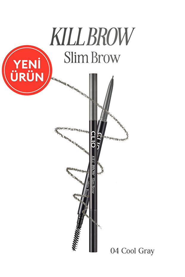 Doğal Görünüm Sunan Ultra İnce Uçlu Çift Taraflı Kaş Kalemi Kill Brow Slim Brow (04 Cool Gray) - 1