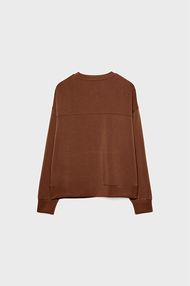 Yumuşak dokulu basic sweatshirt - 6
