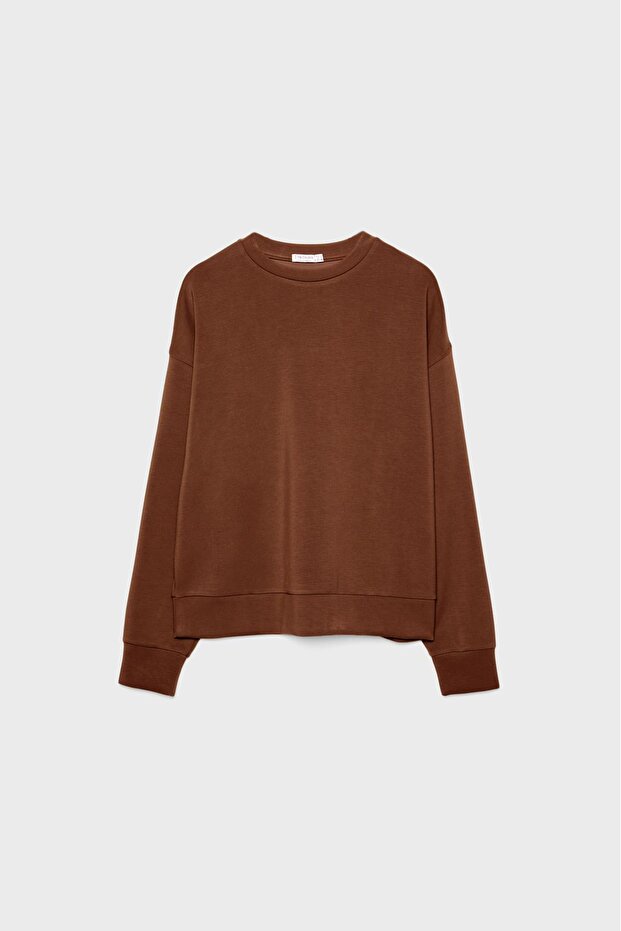 Yumuşak dokulu basic sweatshirt - 5