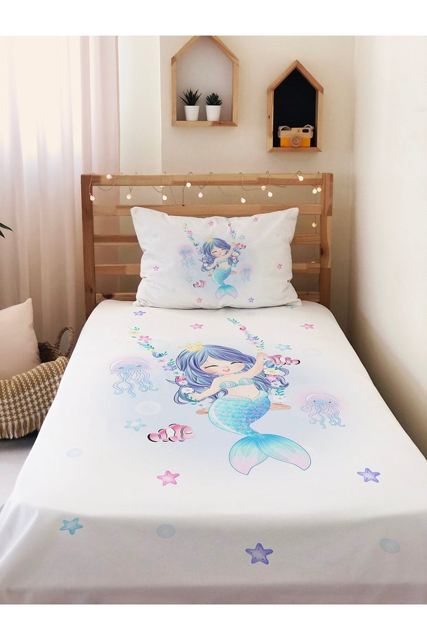 Decorative Mermaid Patterned Children's Bedspread
