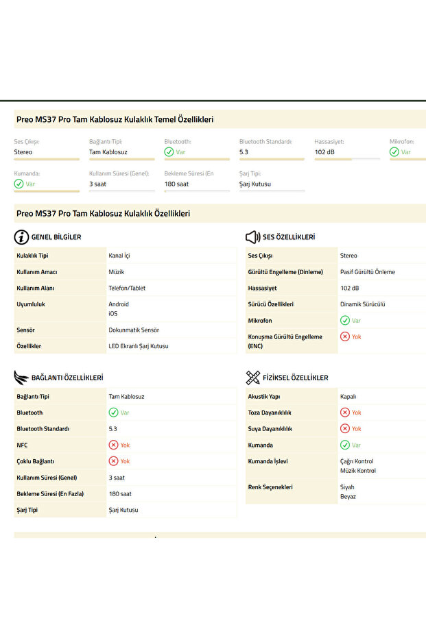 Ms37 Pro Tws Kablosuz Bluetooth Kulaklık - 5