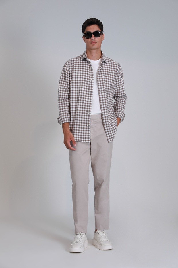 Madrid Erkek Basic Gömlek Slim Fit Deve Tüyü - 2