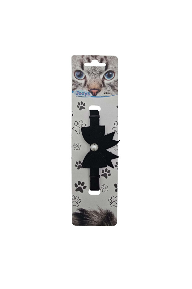 Velvet Bell Ribbon Cat Collar Black