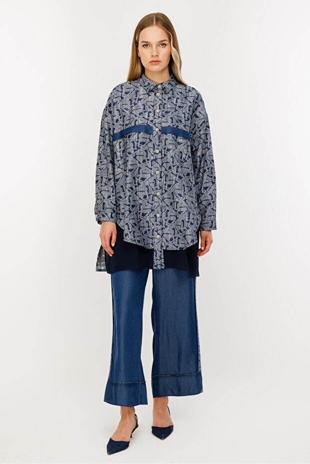 DENİM Örme Gömlek Pantolon Takım 4875 - 1