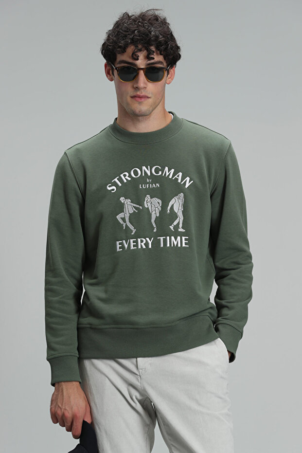 Edwın Erkek Sweatshirt Yeşil - 1