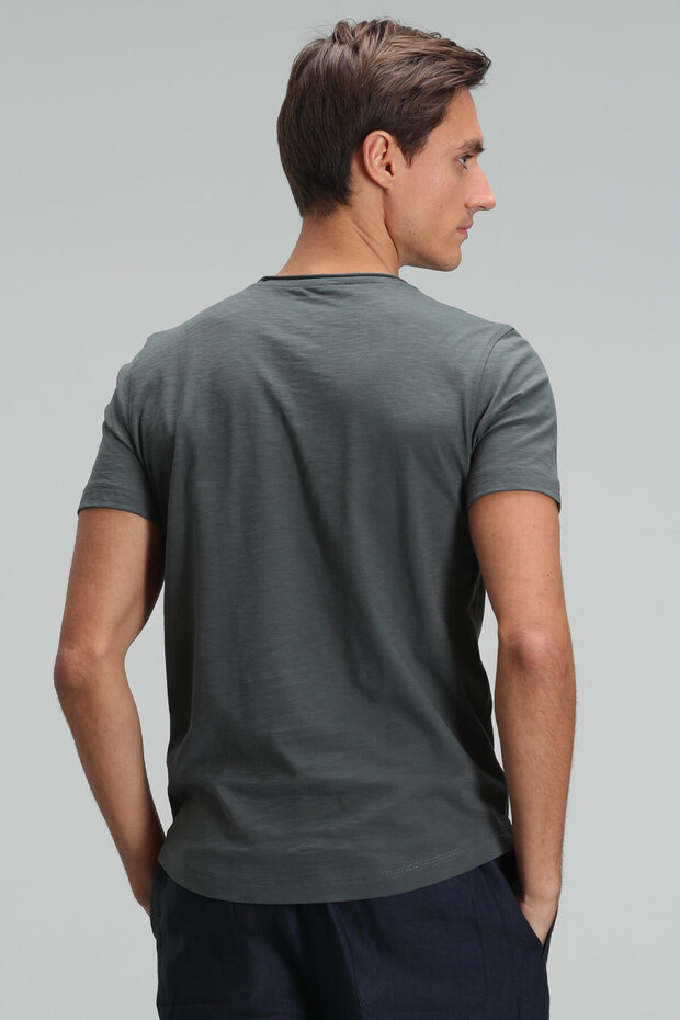 Junya Erkek Basic Tişört Haki - 6