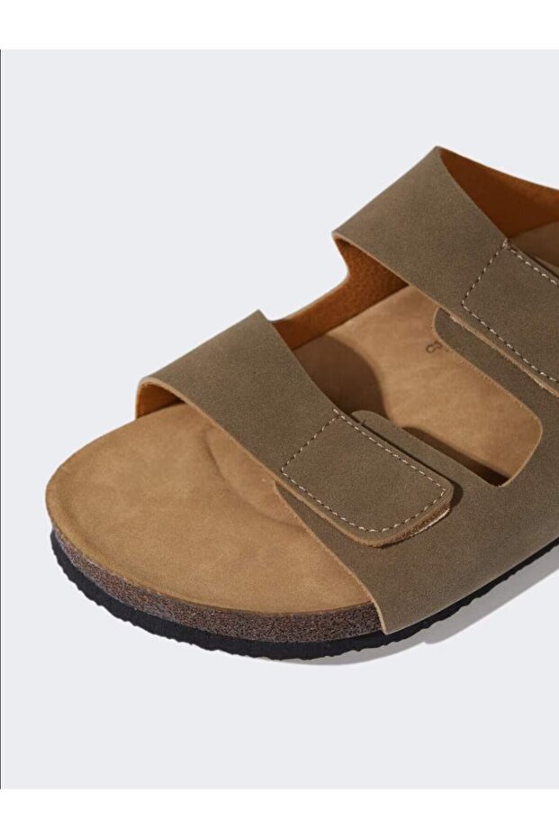 Pinpochyaw Men's Suede Cork Sole Slippers