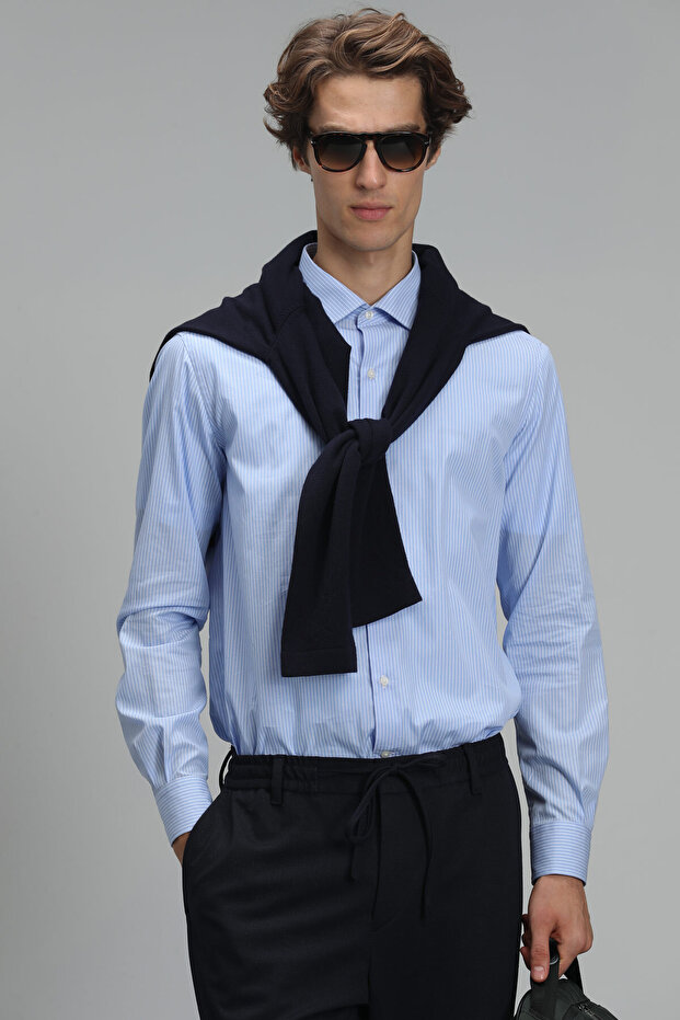 Fore Erkek Basic Gömlek Slim Fit Mavi - 1