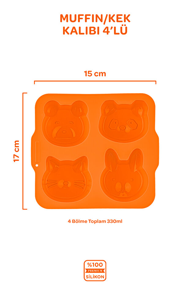 Silikon Muffin Kek Kalıbı Sunset Turuncu - 2