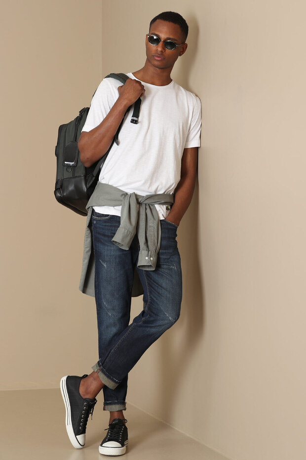 Junya Erkek Basic Tişört Beyaz - 3