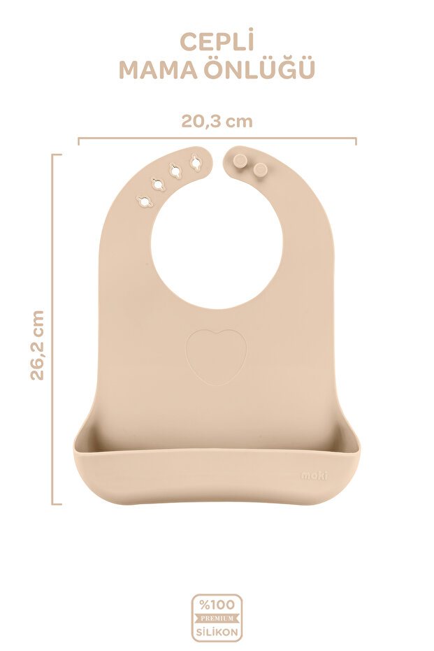 Silikon Mama Önlüğü Latte Bej - 2