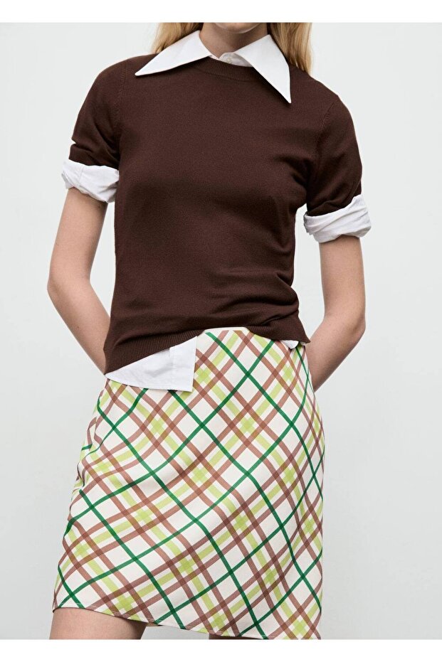 Kareli kısa etek - 7