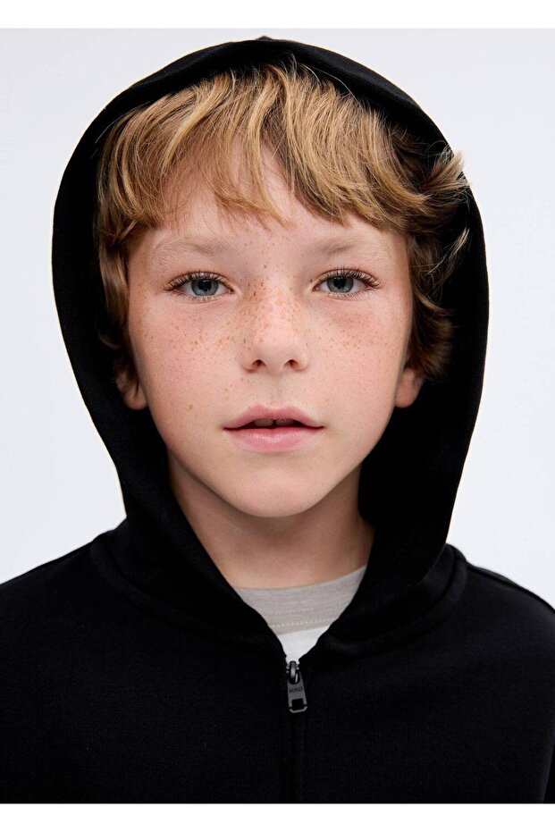 Fermuarlı kapüşonlu sweatshirt - 5