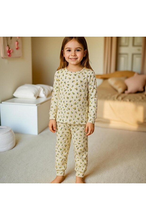 Long Sleeve Patterned Girl's Pajama Set