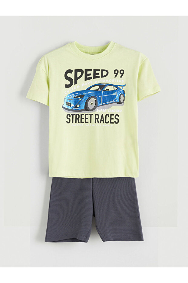 Lcw Kids Crew Neck Boys T-Shirt and Shorts