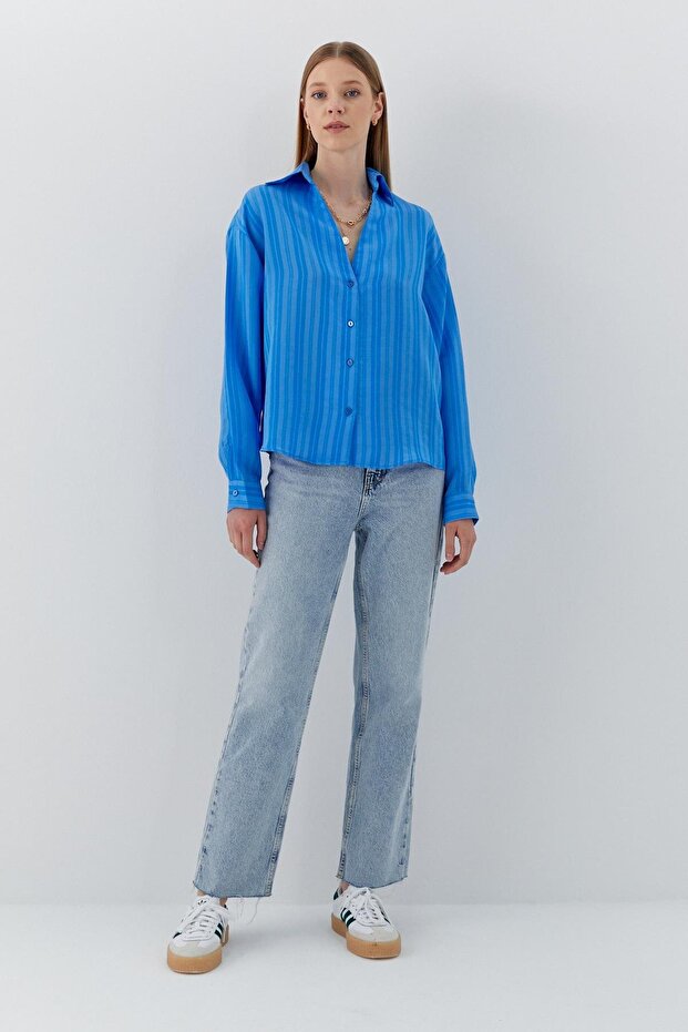 Viskon Gömlek Mavi - 2
