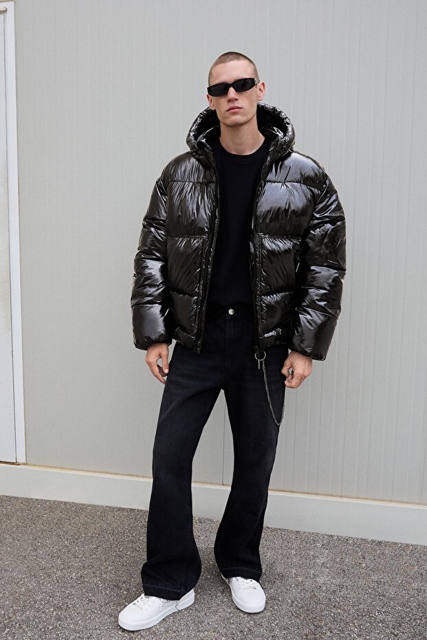 Kapüşonlu şişme ceket - 5