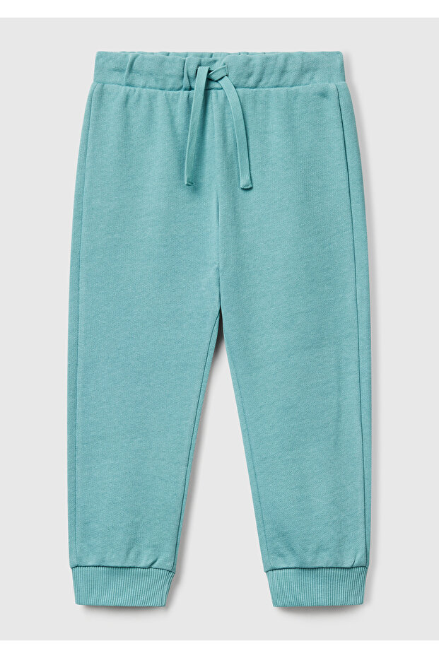 Boy's Grey-Green Sweatpants with Logo on Back Pocket