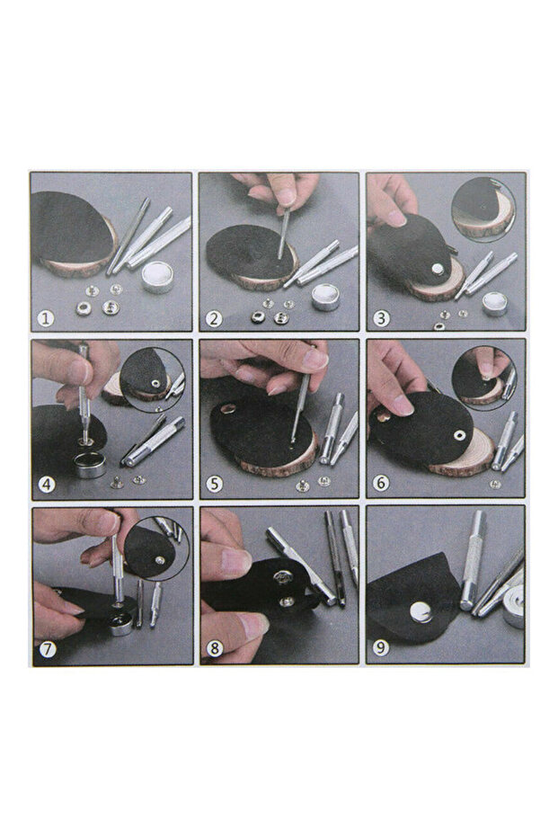 طقم 120 قطعة من أزرار الكبس الجلدية متعددة الألوان - 3