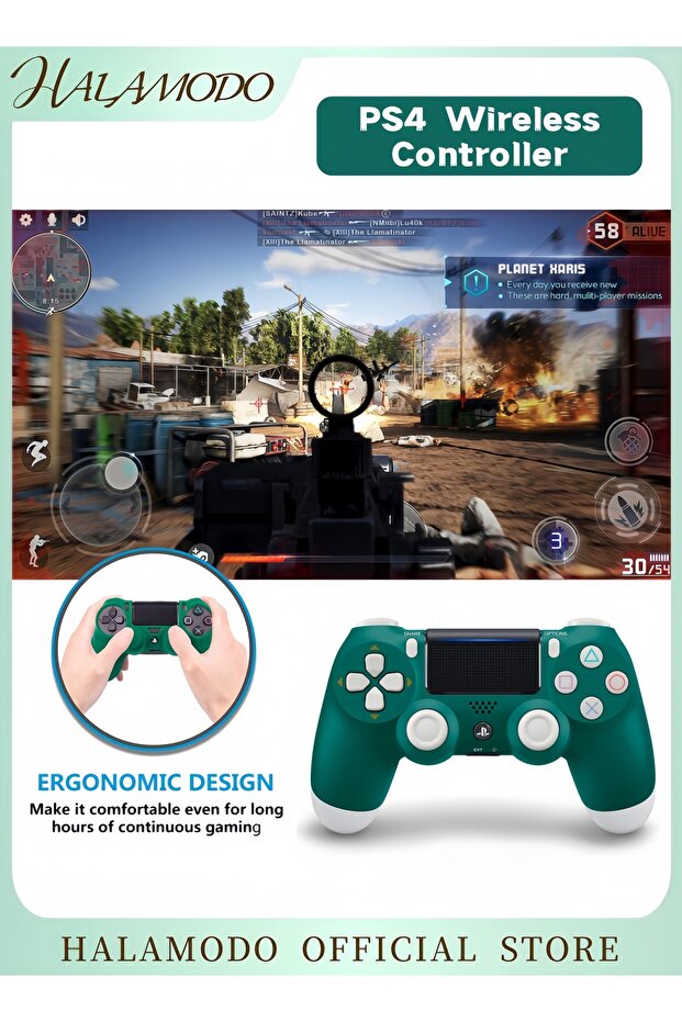 وحدة تحكم لاسلكية لجهاز بلاي ستيشن 4 - أخضر/أبيض - 1