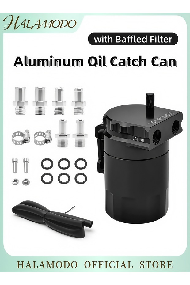 Engine Baffled Oil Catch Can Tank - 1
